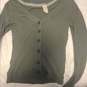 Women's Green Button-Up Top